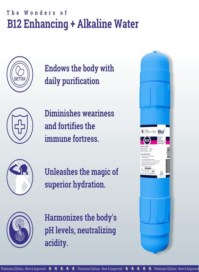 BioPlus Bio+ B12 Water Filter: Enhance B12 Absorption, Improve Digestion, and Enjoy Refreshing Water - 10,000L Capacity | Blue - Image 3