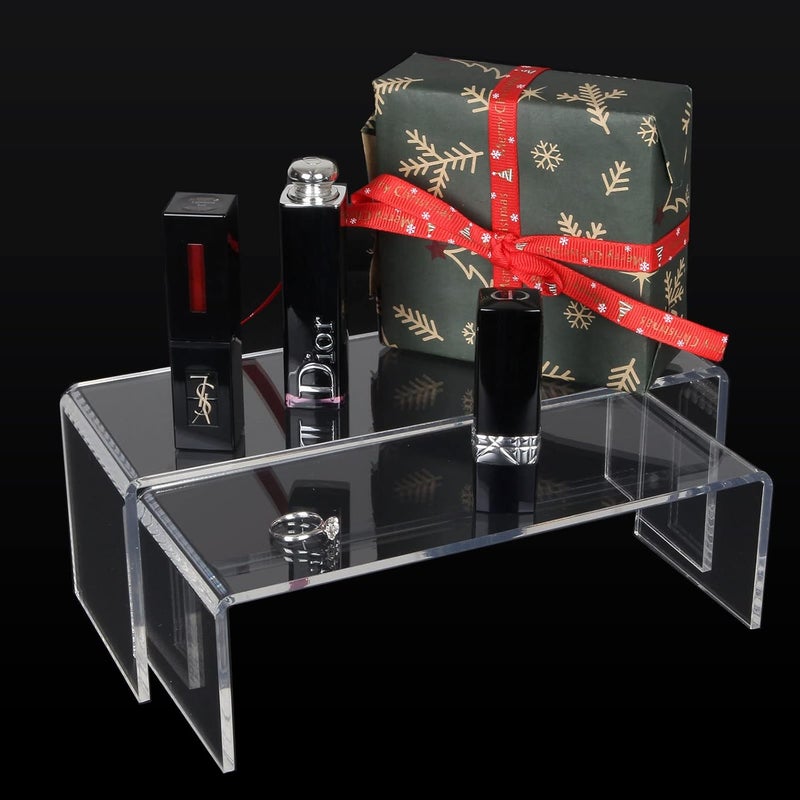 TPGP LOLYSIC 5-Piece Acrylic Display Riser Set - Clear Rectangular Stands for Jewelry, Lipstick, and Collectibles - Image 5