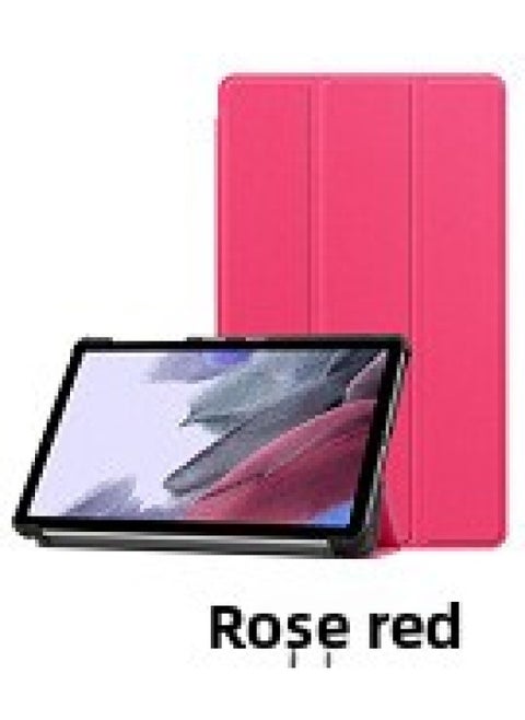 Applicable To Samsung Tab A8 SM-X200 X205 Tablet Protective Case A7 Tri-fold S9FE/S6lite Casco-Color:Rose Red-Applicable Model:A7lite