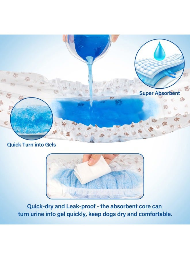 Pet Soft Dog Diapers Male - Disposable Male Dog Wraps Wetness Indicator, Ultra Absorbent Doggie Diapers Comfortable for Incontinence Excitable Urination, 20pcs Small - Image 3