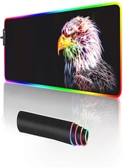 RGB Gaming Mouse Pad - 14 Light Modes Extended Computer Keyboard Mat, Anime LED Mouse Pad Large，High-Performance Mouse Pad Optimized for Gamer 31.5 X 12in (Eagle Mouse pad)