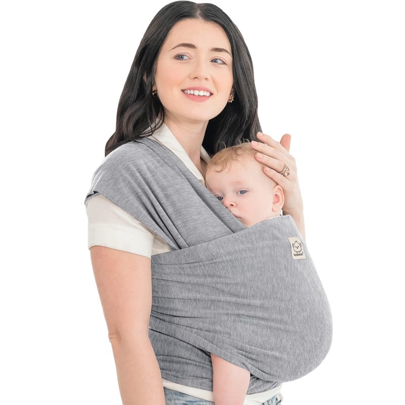حمالة الأطفال كيا بيبيز - حمالة أطفال أصلية 1 في 1 من الولادة حتى الطفولة - سهلة الارتداء - خالية من اليدين - خفيفة الوزن - قابلة للتنفس - أقمشة رمادية كلاسيكية