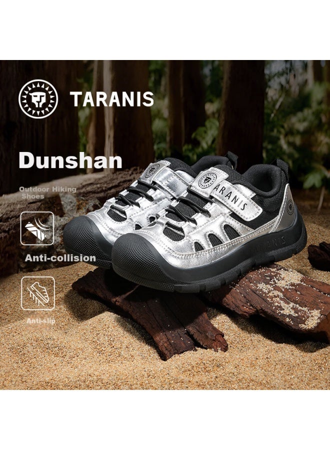 Taranis Children's Shoes Spring Non-slip Boys' Sneakers Wear-resistant Girls' Outdoor Hiking Shoes Silver/black 33