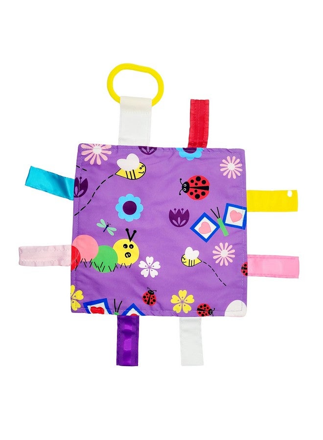 The Learning Lovey Baby Jack & Co 8x8” Garden Lovey Tag Toys for Babies - Baby Crinkle Toys - Crinkle Toys for Baby - Soft & Safe - Learn Shapes & Colors - Ideal Baby Toy - BPA Free w/Stroller Clip - Image 1