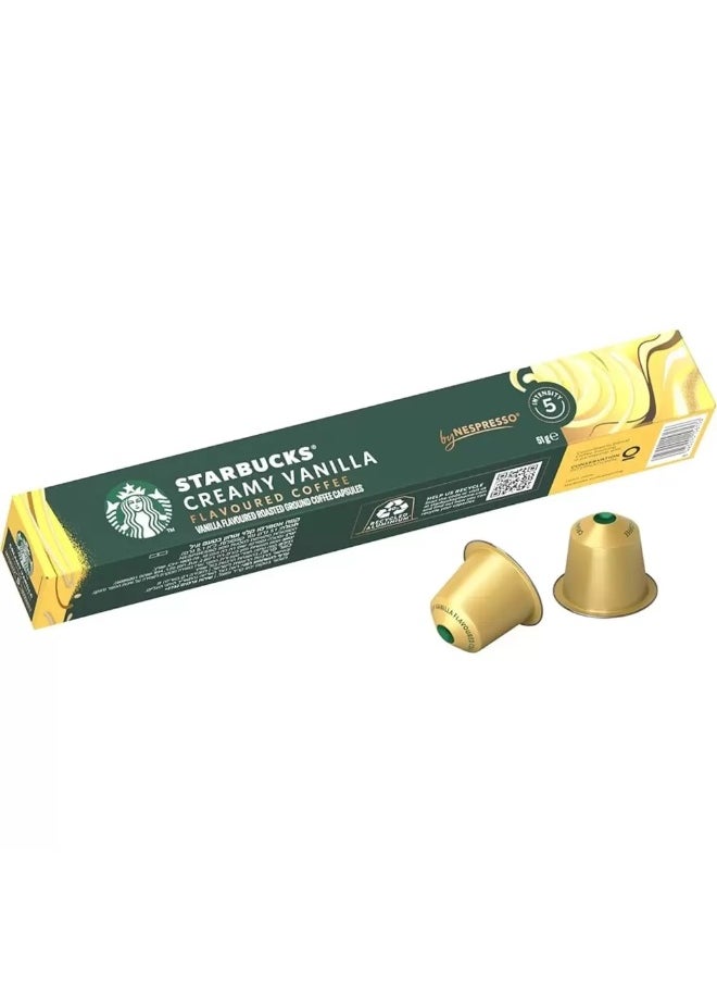 Starbucks Starbucks Creamy Vanilla Flavored Roasted Ground Coffee Capsule By Nespresso Intensity 5- 10pcs 