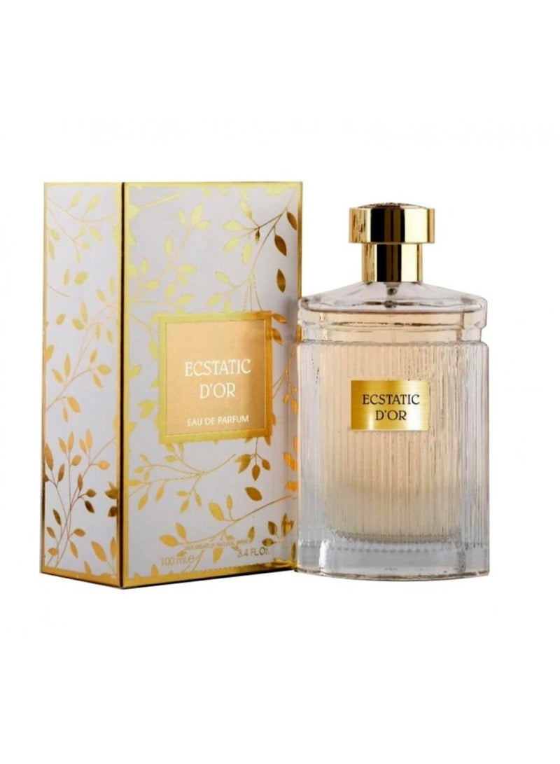 Ecstatic D'OR Eau De Parfum 100ml | Luxurious Woody Floral Fragrance with Long-Lasting Performance