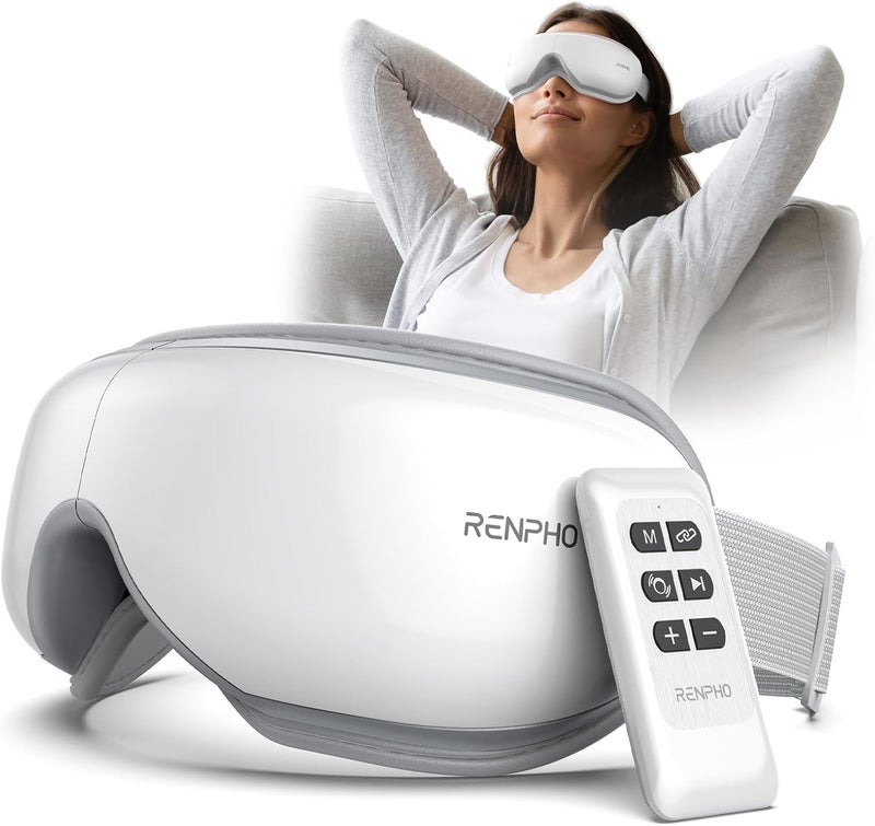 RENPHO Eye Massager with Remote Heat Compression Birthday Gifts for Women Men Her Him Eyeris 1 Sleep Mask Headache Massager Scalp for Strain Relief Migraine Relief Reduce Stye Eye - Image 1