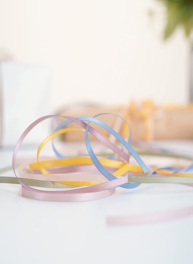 Delite Ribbons شريط ساتان مزدوج الوجه (عرض 0.25 بوصة، طول 45 متر) للأعمال اليدوية، تغليف الهدايا، صنع فيونكات يدوية، خياطة هدايا عيد الميلاد وبطاقات الدعوة (ذهبي) - Image 4