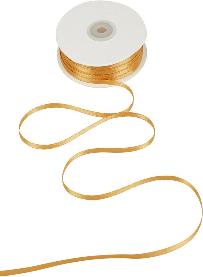 Delite Ribbons شريط ساتان مزدوج الوجه (عرض 0.25 بوصة، طول 45 متر) للأعمال اليدوية، تغليف الهدايا، صنع فيونكات يدوية، خياطة هدايا عيد الميلاد وبطاقات الدعوة (ذهبي) - Image 1