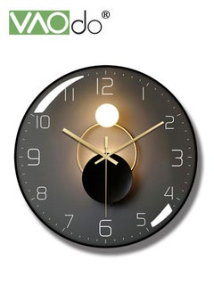 VAOdo 12 Inch Wall Clock Silent Quartz Clock Tempered Anti-Fog Glass Accurate Travel Time Home Decoration Clock Suitable for Bedroom Kitchen Living Room Office  - Image 1