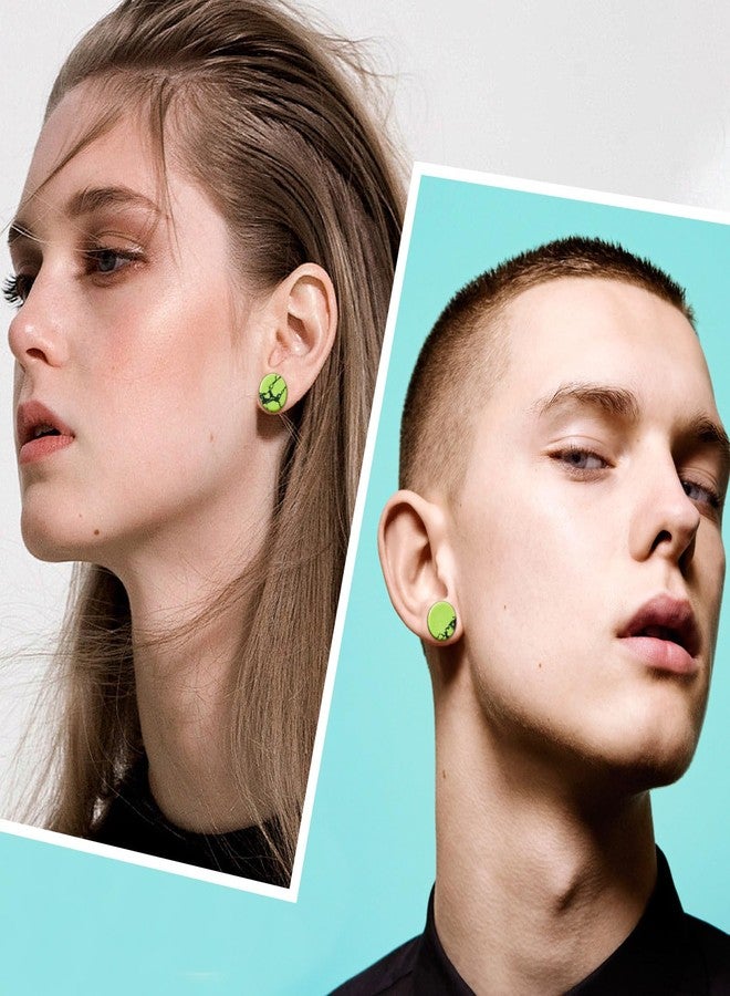 Qmcandy 2PCS Stone Ear Gauges Plugs Saddle Opalite Amethyst Stone Double Flared Ear Tunnels Expander Earrings for Women Men 2g-3/4 - Image 4