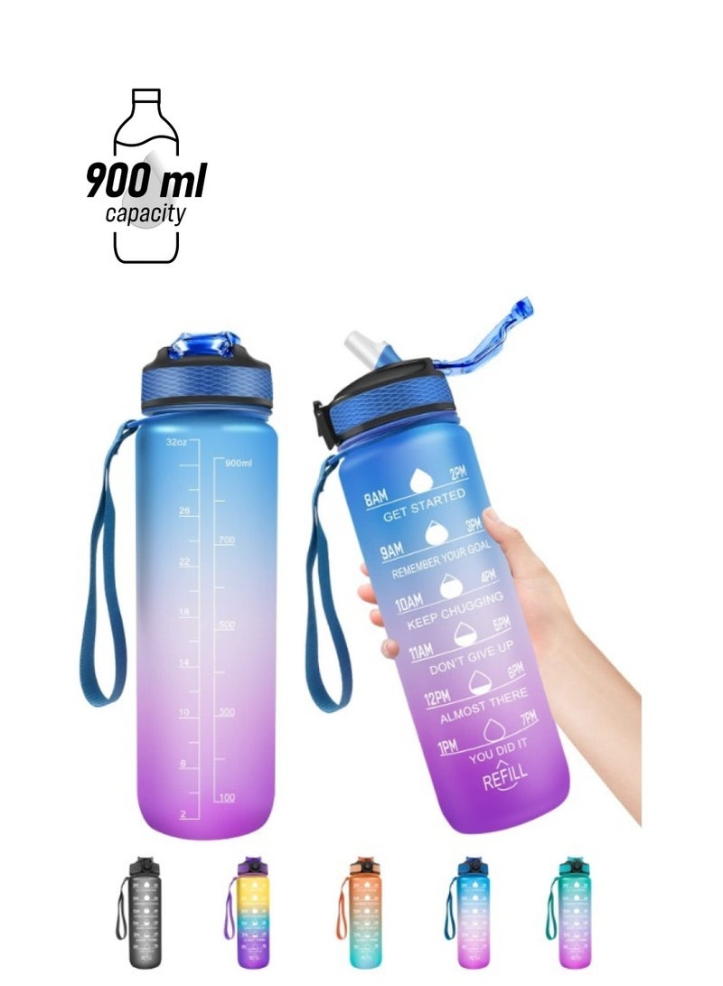 VIO Motivational Water Bottle With Time Marked Leak Proof Sturdy Daily Use For Fitness Gym School Office and Outdoor Sports - Image 1