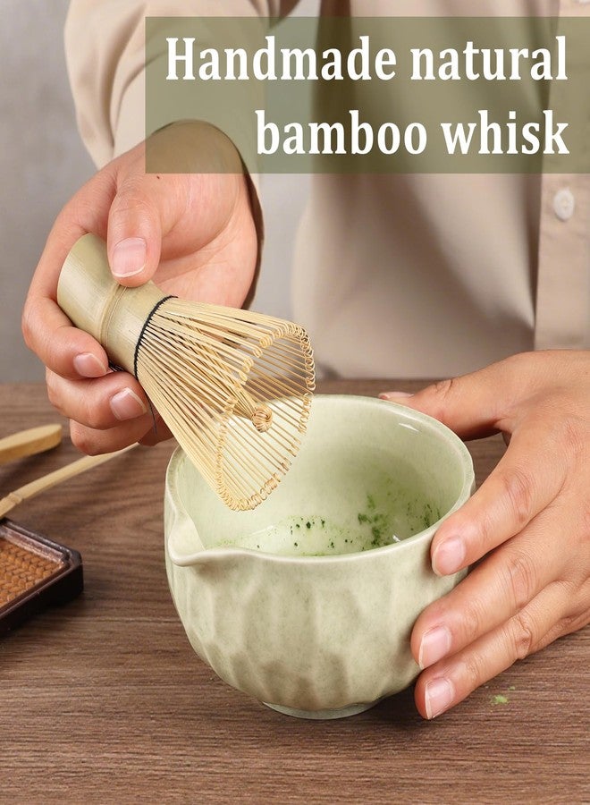 Boosolo Matcha whisk Set,Japanese Matcha Set,Matcha Bowl with Spout,Matcha Whisk and Holder,Bamboo Scoop,Sifter - 6 Pcs Tea Set for Matcha Lover,Tea Ceremony(Green) - Image 5