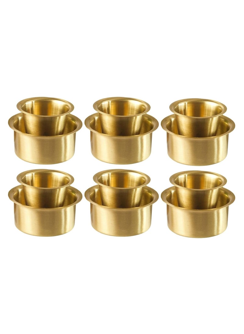 KC - KC Brass Dabara Set | Tea, Coffee Dabara Set | South Indian Coffee Glass Tumbler Set | Brass Dabara Tumbler Set of 6 (120 ML Capacity, Large) - Image 1