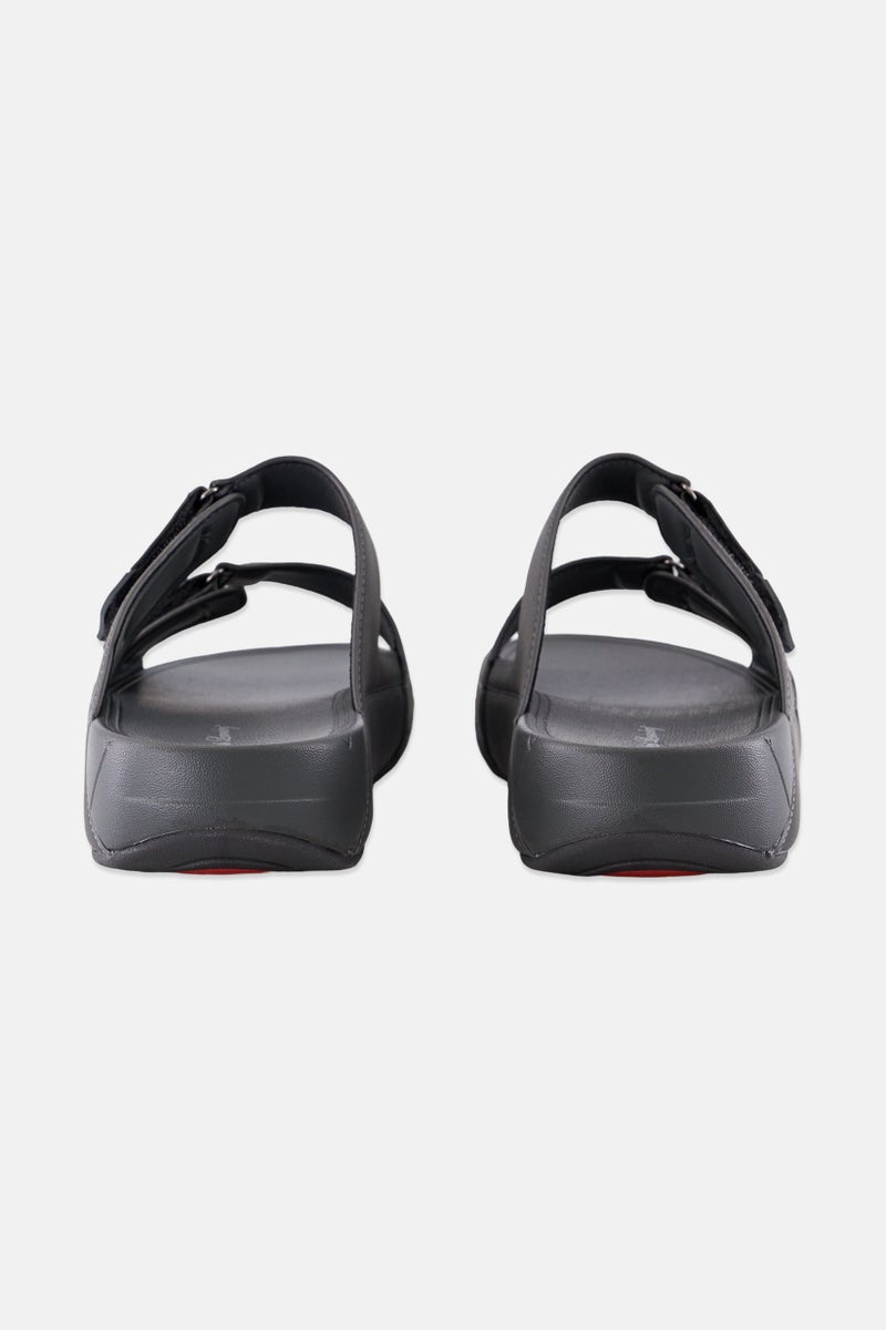 English Laundry Men 2 Strap Slip On Arabic Sandals, Grey  - Image 2