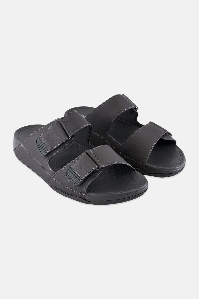 English Laundry Men 2 Strap Slip On Arabic Sandals, Grey  - Image 1