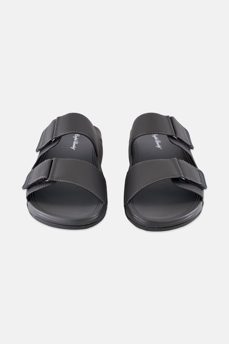 English Laundry Men 2 Strap Slip On Arabic Sandals, Grey  - Image 4