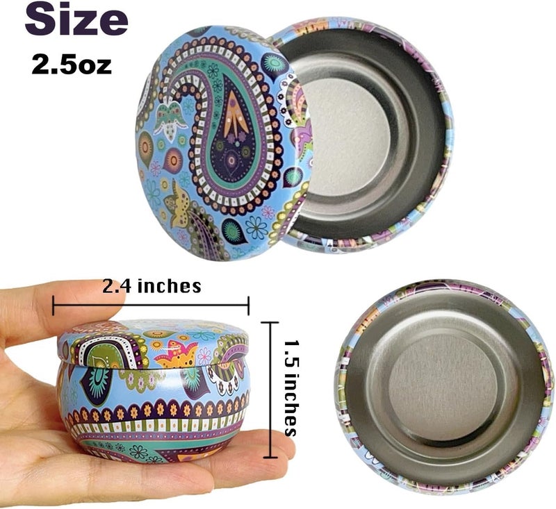Phinicco 2.5oz Candle Tins for Candle Making 24 Pcs Empty Candle Tins with Lids Candle Jars (6 Colors) - Image 2