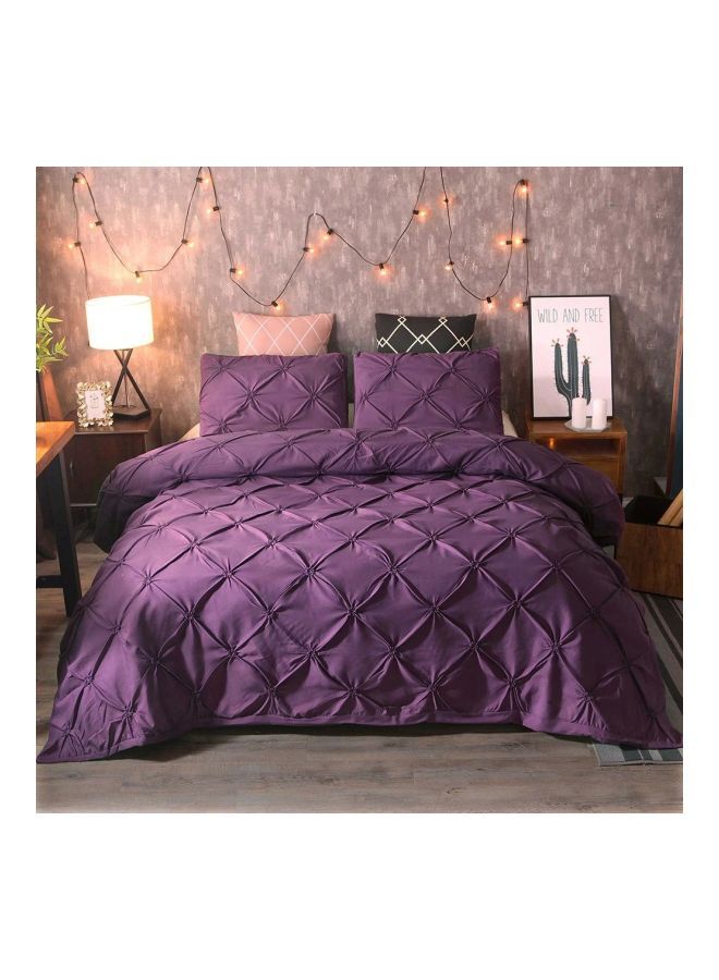 NIBEMINENT 2-Piece Bed Cover And Pillowcase Bedding Set Polyester Purple - Image 1