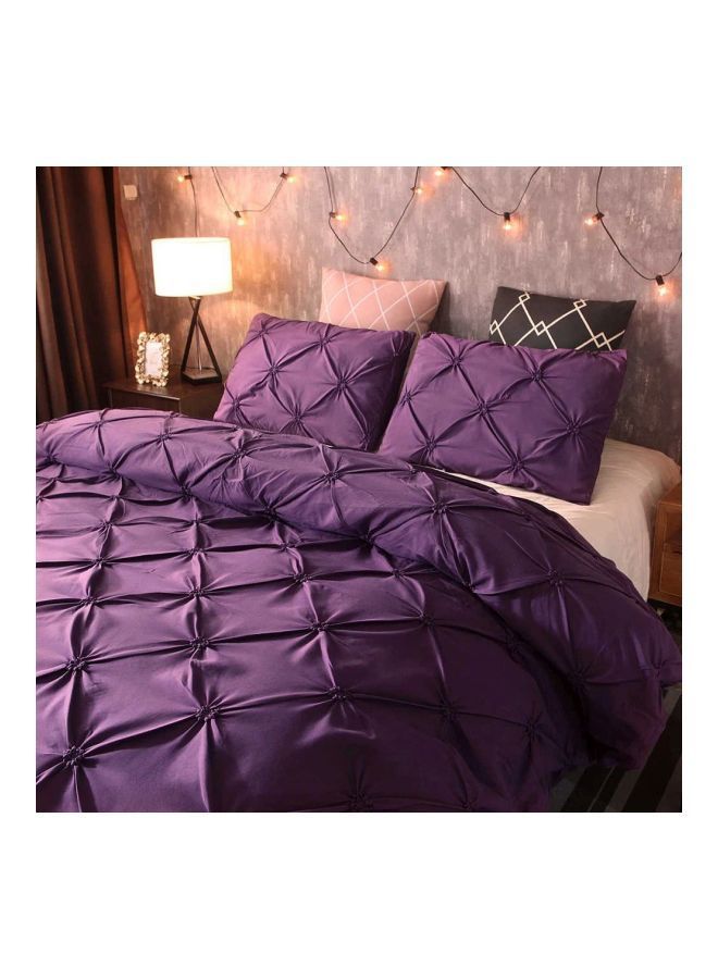 NIBEMINENT 2-Piece Bed Cover And Pillowcase Bedding Set Polyester Purple - Image 2