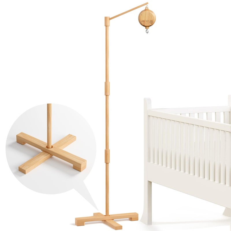 FEISIKE Baby Crib Mobile Arm with Music Box Spin Motor 574 Inch Mobile Arm for Crib Wooden Nursery Decor Hanger Holder for DIY Mobile