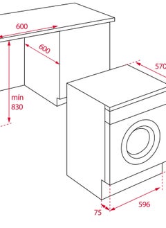 TEKA Teka LI5 1481 EUI EXP built-in Washing machine 8kg washing capacity & 15 washing Programs 1400 rpm & 1600 W  - Image 2
