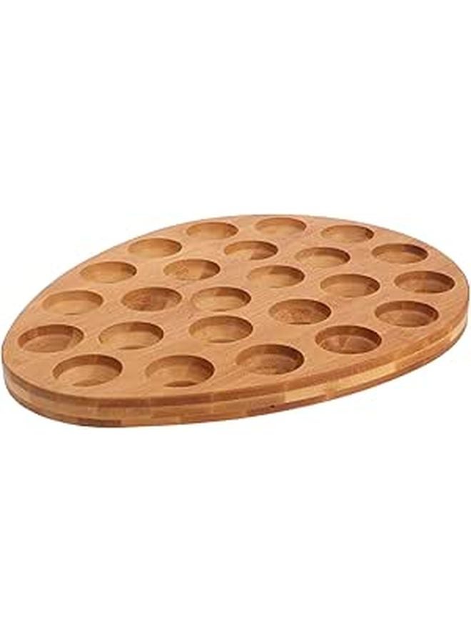 Wooden Egg Tray Holder Space Saving Refrigerator Storage Organizer Kitchen Restaurant - Image 1