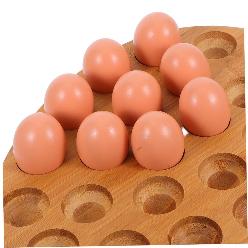 Wooden Egg Tray Holder Space Saving Refrigerator Storage Organizer Kitchen Restaurant - Image 4