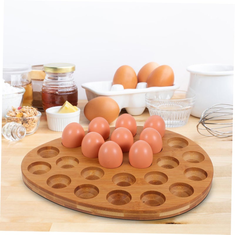 Wooden Egg Tray Holder Space Saving Refrigerator Storage Organizer Kitchen Restaurant - Image 5