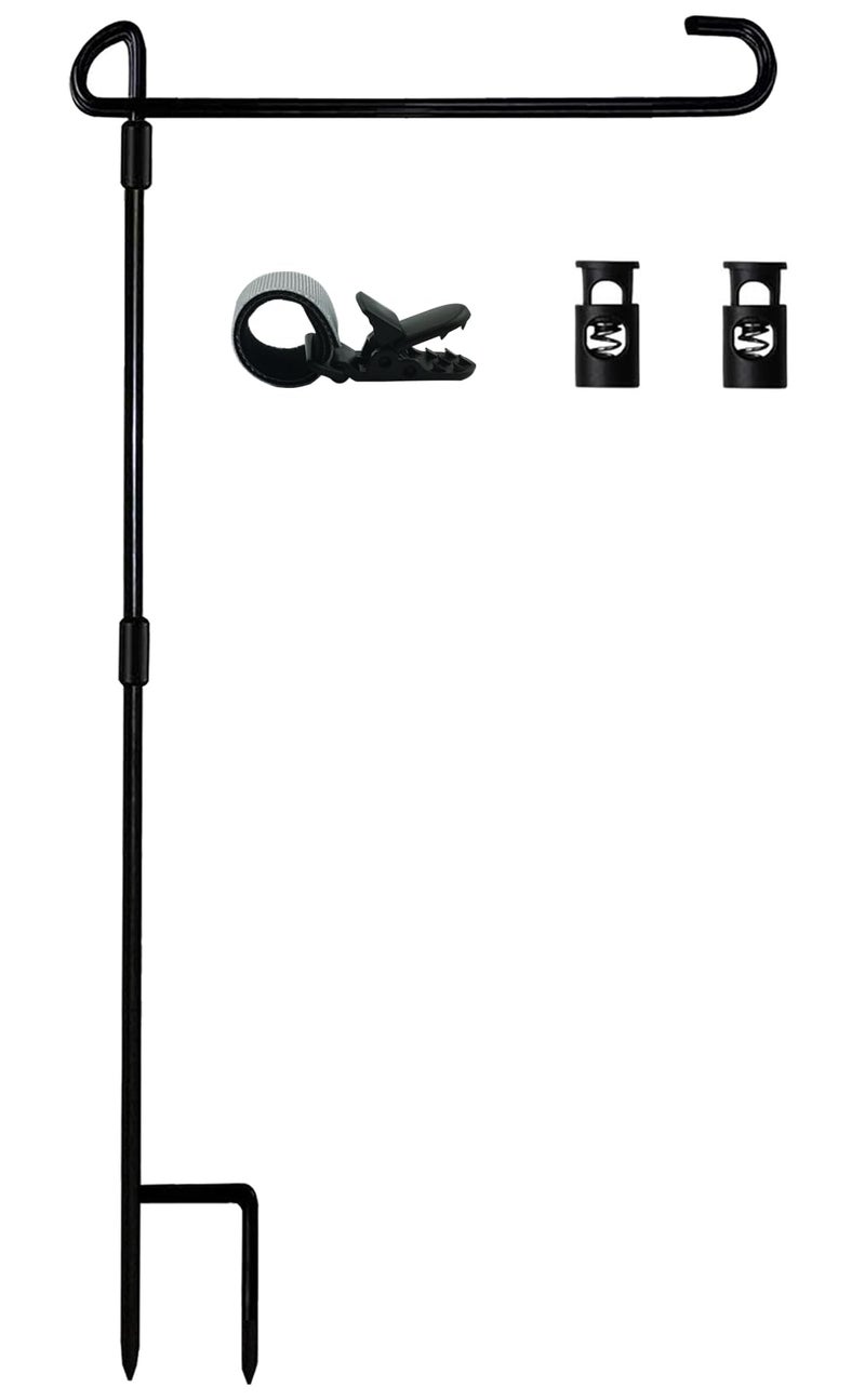 Akeydeco Garden Flag Stand-Holder-Pole with Flag Stopper and Clip Waterproof Powder-Coated Paint for House Flags,Decorative Yard Seasonal Flags - Image 1