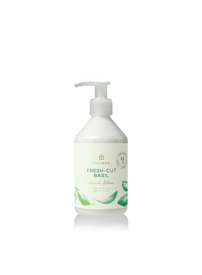 Thymes Moisturizing Hand Lotion for Dry Skin - Moisturizer for Beauty and Personal Care - Luxury Hand Lotion for Women & Men with Shea Butter & Aloe Vera (Fresh-Cut Basil, 9 fl oz) - Image 1