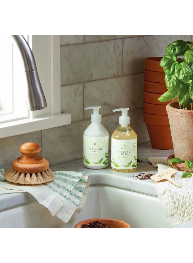 Thymes Moisturizing Hand Lotion for Dry Skin - Moisturizer for Beauty and Personal Care - Luxury Hand Lotion for Women & Men with Shea Butter & Aloe Vera (Fresh-Cut Basil, 9 fl oz) - Image 2