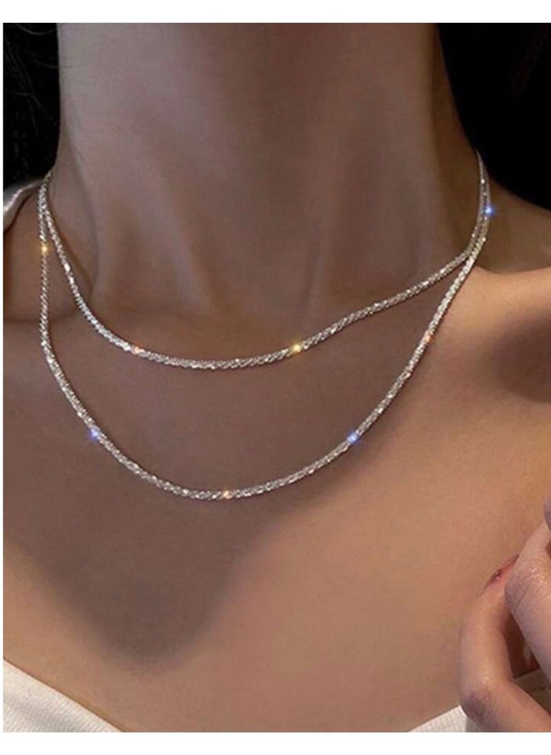 Blueline - Elegant Silver Plated Sparkling Necklace For Women - Image 1