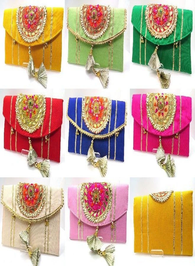 RDK SON'S Women's Embroidered Box Clutch Bag Purse For Bridal, Casual, Party, Wedding (pink) - Image 4