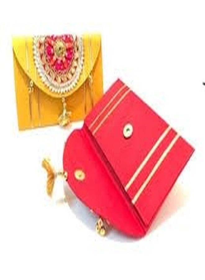 RDK SON'S Women's Embroidered Box Clutch Bag Purse For Bridal, Casual, Party, Wedding (pink) - Image 3
