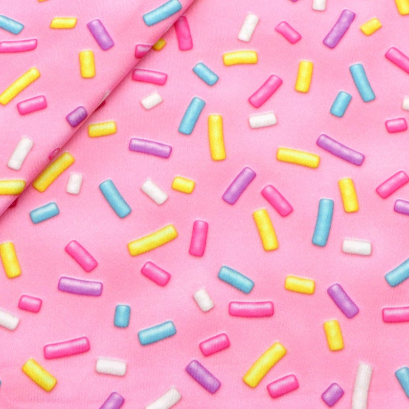 David Angie قماش بوليستر ناعم مزدوج مطبوع من David Angie Candy، نسيج محبوك ناعم وسلس في 4 اتجاهات من The Yard لخياطة الفستان (وردي) - Image 2