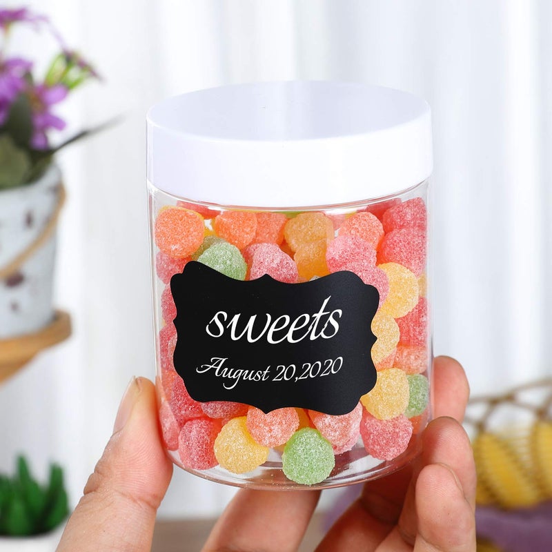 Dabacc 24Pack 8oz Plastic Jar Storage Container with White Lids Airtight Clear Wide-mouth Slime Storage Jars for Cosmetic Cream Light Clay - Image 3