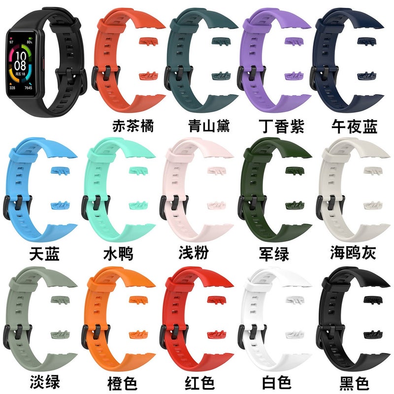 For Huawei Bracelet 6, Honor Glory Bracelet 6 Universal Solid Color Sports Strap Tpu Material With Buckle - Image 2