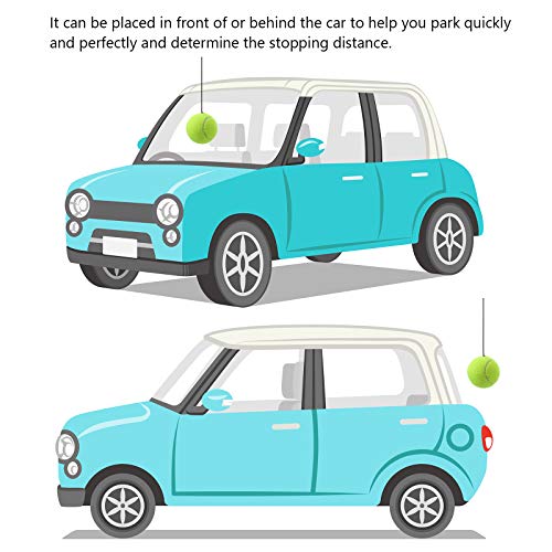Skylety 4 Sets Garage Parking Aid Ball Parking Guide System Sensor Assistant Kit, Include 4 Retracting Ball with Rope, 4 Adjustable Clips and 4 Screw Hooks, Garage Car Stop Indicator for Vehicles - Image 2