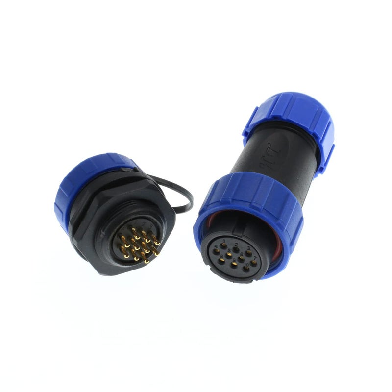 موصل دائري للطيران SP21 10 سنون، مقاوم للماء IP68، قابس كابل 7-12 مم، أنثى وذكر، تلامس 5 أمبير، طاقة تيار متردد ومستمر، خارجي، محطة طاقة محمولة شمسية - Image 1