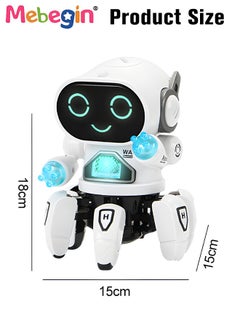 MEBEGIN Dancing Robot Toy with Flashing Lights and Sound Effects, Companion Robot with Moving Arms and Legs, Creative Moving Toy with Cute Appearance, Suitable for Promoting Babies' Crawling and Walking Abilities, Ideal Gift for Kids, 15*15*18cm  - Image 3