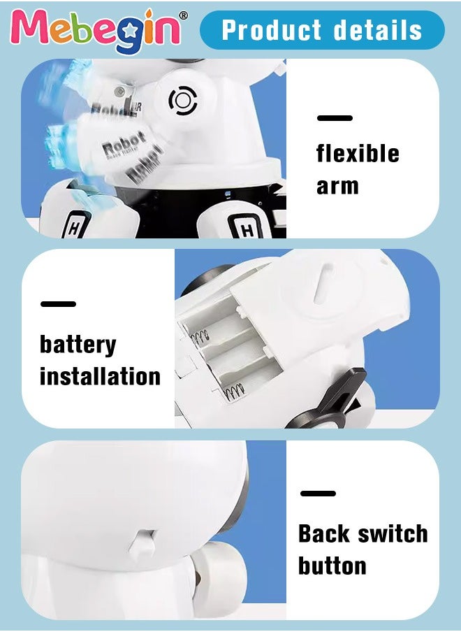 MEBEGIN - Dancing Robot Toy with Flashing Lights and Sound Effects, Companion Robot with Moving Arms and Legs, Creative Moving Toy with Cute Appearance, Suitable for Promoting Babies' Crawling and Walking Abilities, Ideal Gift for Kids, 15*15*18cm - Image 1