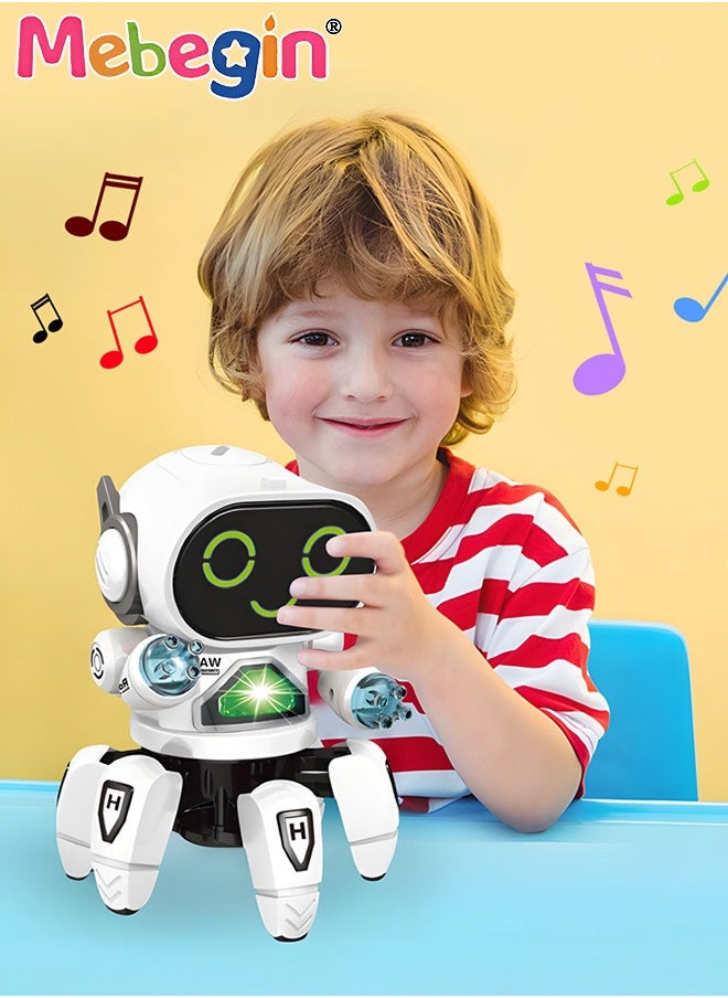 MEBEGIN - Dancing Robot Toy with Flashing Lights and Sound Effects, Companion Robot with Moving Arms and Legs, Creative Moving Toy with Cute Appearance, Suitable for Promoting Babies' Crawling and Walking Abilities, Ideal Gift for Kids, 15*15*18cm - Image 1