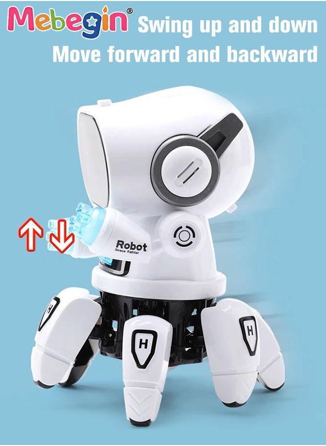 MEBEGIN - Dancing Robot Toy with Flashing Lights and Sound Effects, Companion Robot with Moving Arms and Legs, Creative Moving Toy with Cute Appearance, Suitable for Promoting Babies' Crawling and Walking Abilities, Ideal Gift for Kids, 15*15*18cm - Image 1
