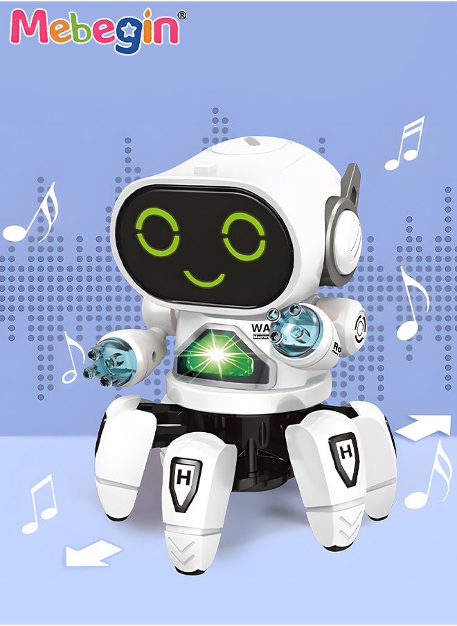 MEBEGIN - Dancing Robot Toy with Flashing Lights and Sound Effects, Companion Robot with Moving Arms and Legs, Creative Moving Toy with Cute Appearance, Suitable for Promoting Babies' Crawling and Walking Abilities, Ideal Gift for Kids, 15*15*18cm - Image 1