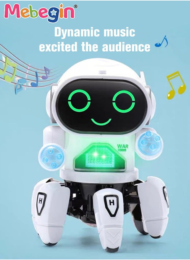 MEBEGIN - Dancing Robot Toy with Flashing Lights and Sound Effects, Companion Robot with Moving Arms and Legs, Creative Moving Toy with Cute Appearance, Suitable for Promoting Babies' Crawling and Walking Abilities, Ideal Gift for Kids, 15*15*18cm - Image 1