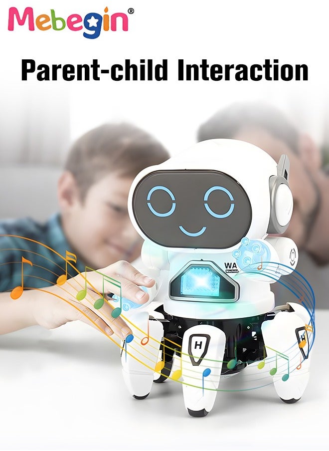 MEBEGIN - Dancing Robot Toy with Flashing Lights and Sound Effects, Companion Robot with Moving Arms and Legs, Creative Moving Toy with Cute Appearance, Suitable for Promoting Babies' Crawling and Walking Abilities, Ideal Gift for Kids, 15*15*18cm - Image 1