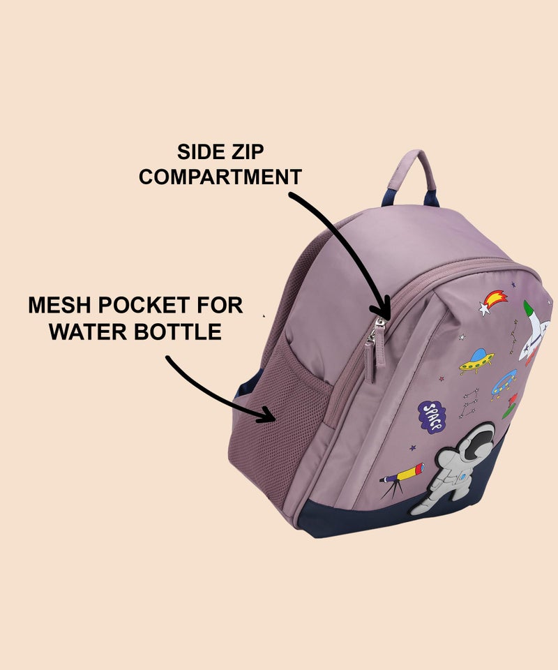 HOT SHOT Junior Series Spaceman School Bag - 22L Kids Backpack, Purple - Image 3