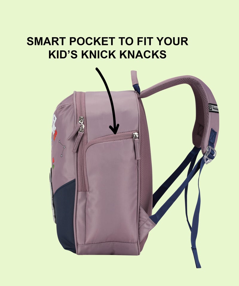 HOT SHOT Junior Series Spaceman School Bag - 22L Kids Backpack, Purple - Image 2