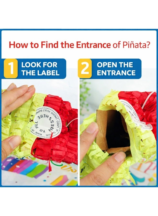 JOLLITY LLC Pull String Happy Birthday Piñata with 30 Mini Filler Toys – Kids Party Game, Safe Smash-Free Piñata for Birthday & Celebration - Image 2